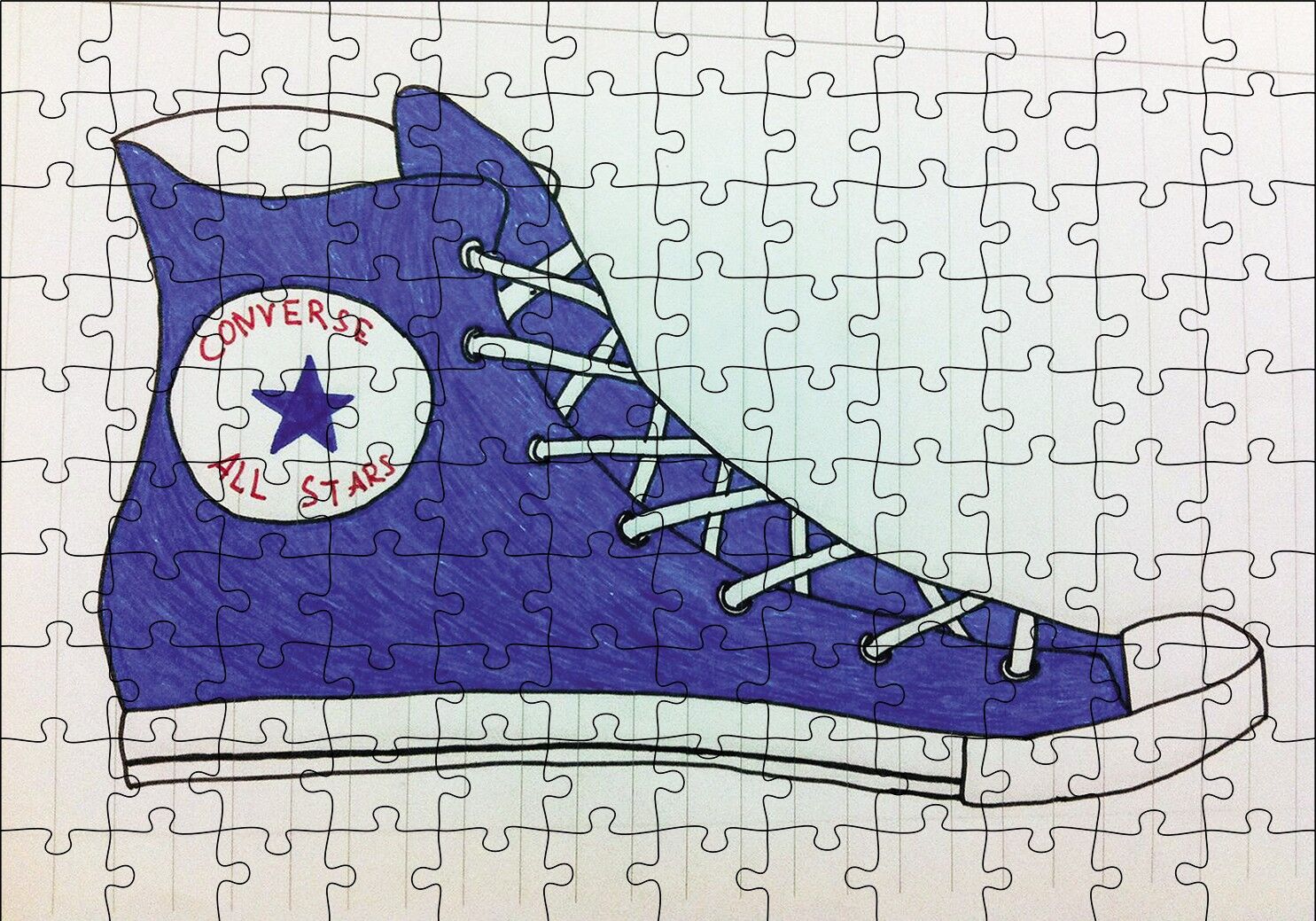 Converse Çizim Puzzle Yapboz MDF Ahşap 120 Parça 24 cm X 34 cm