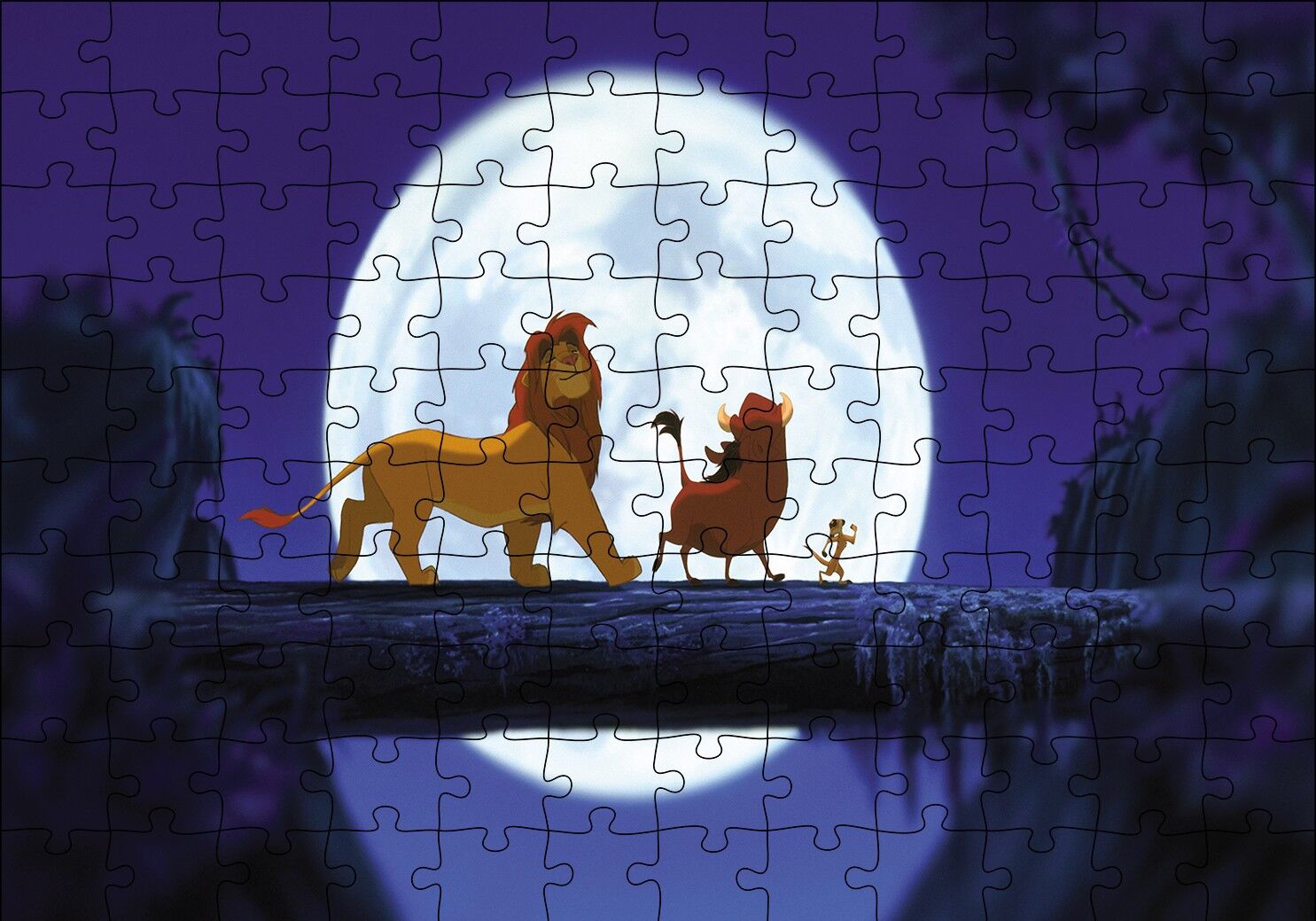 Aslan Kral Simba Timon Pumba Puzzle Yapboz MDF Ahşap