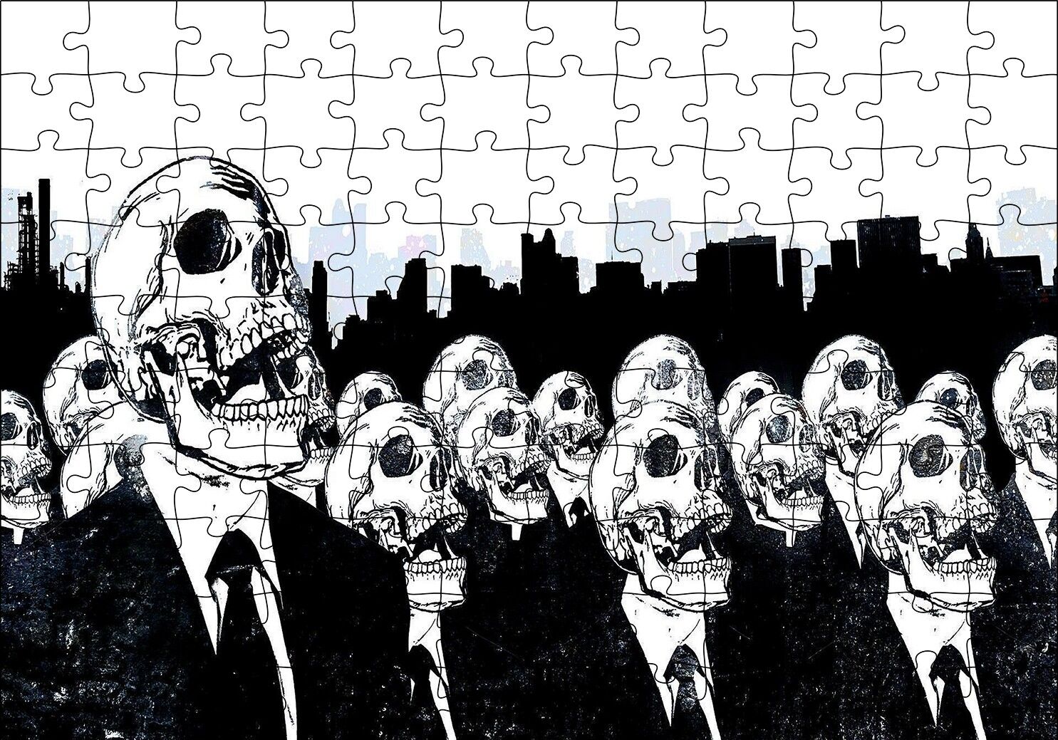 Takım Elbiseli Kuru Kafalar SB Puzzle Yapboz MDF Ahşap