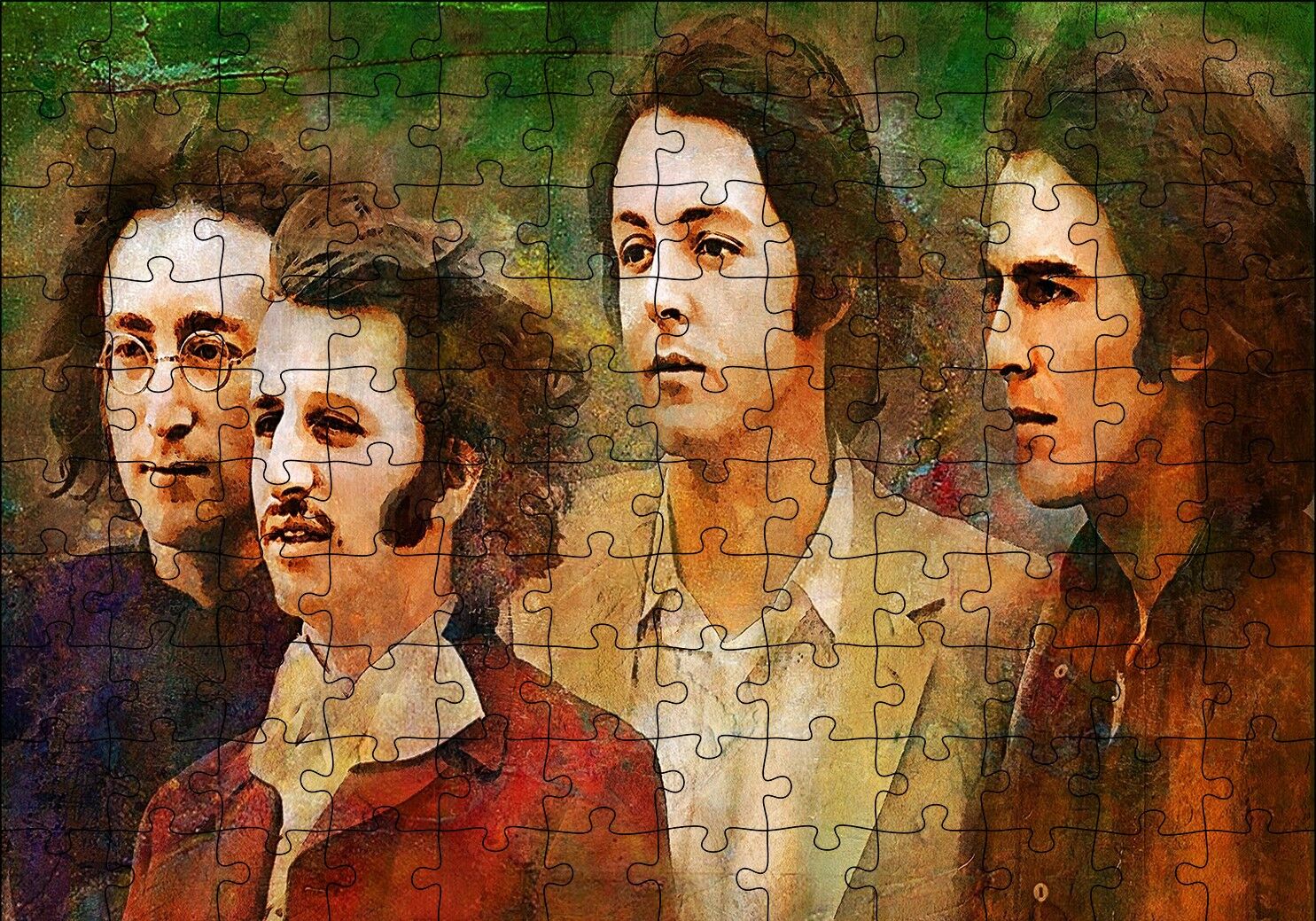 The Beatles Duvar Boyama Puzzle Yapboz MDF Ahşap
