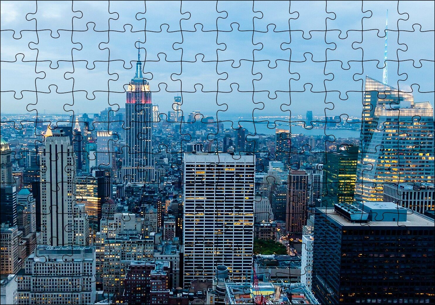 New York Havalı Binalar Puzzle Yapboz MDF Ahşap