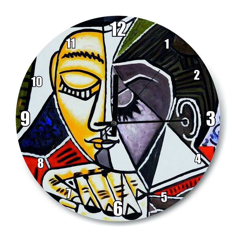 Tete d'une Femme Lisant  Head of a Woman Reading  1953 by Pablo Picasso  Mdf Ahşap Duvar Saati