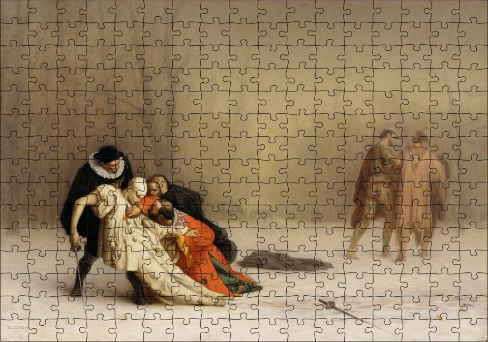 Düello Sonrası Mağlup Taraf Puzzle Yapboz MDF Ahşap 255 Parça 34 cm X 49 cm