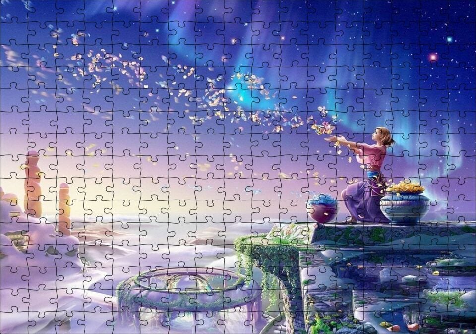 Perisi ve Saçtığı Çiçekler Puzzle Yapboz MDF Ahşap 255 Parça 34 cm X 49 cm