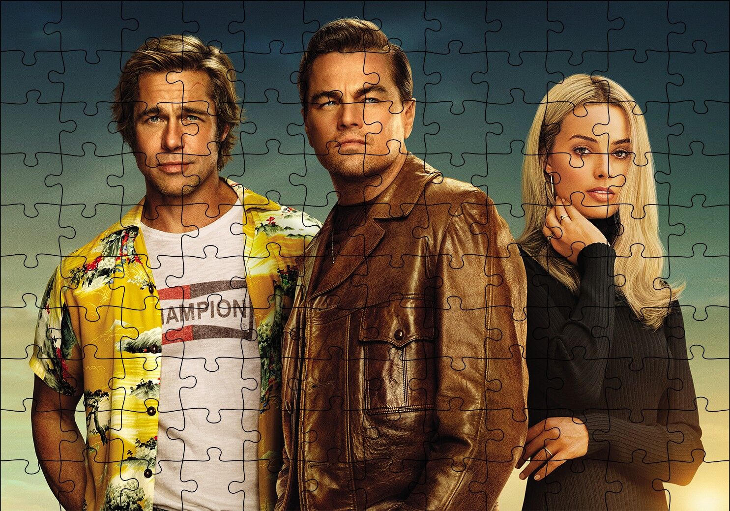 Brad Pitt Leonardo DiCaprio Margot Robbie Puzzle Yapboz MDF Ahşap