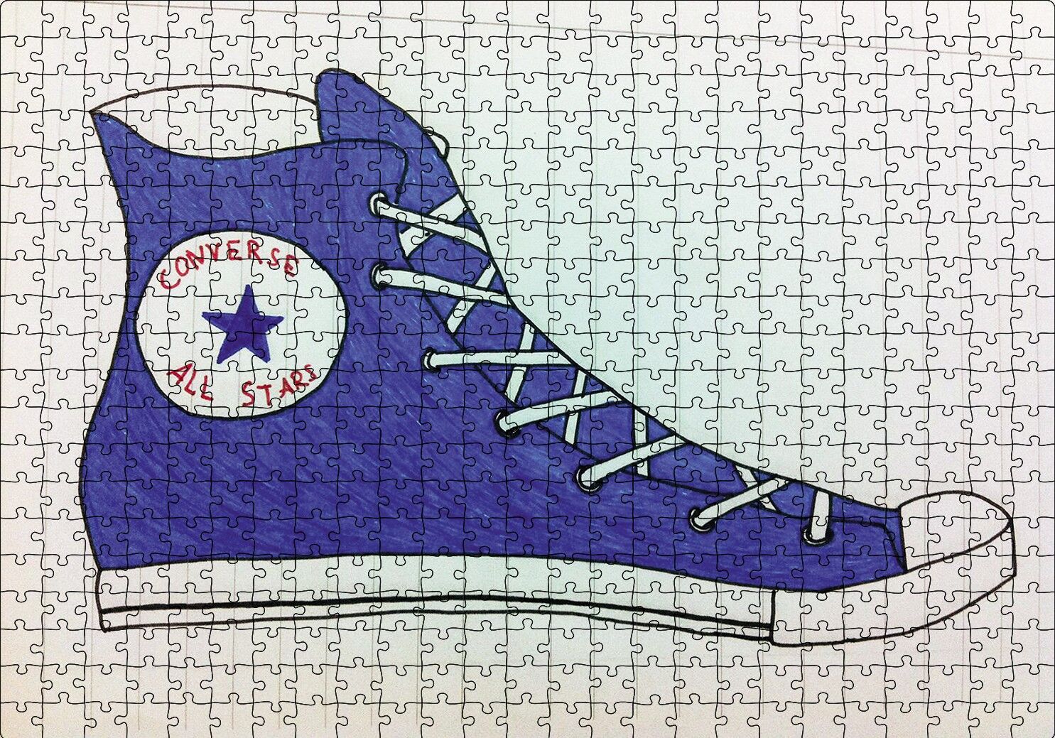 Converse Çizim Puzzle Yapboz MDF Ahşap 500 Parça 49 cm X 68 cm