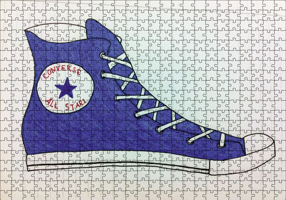 Converse Çizim Puzzle Yapboz MDF Ahşap 500 Parça 49 cm X 68 cm