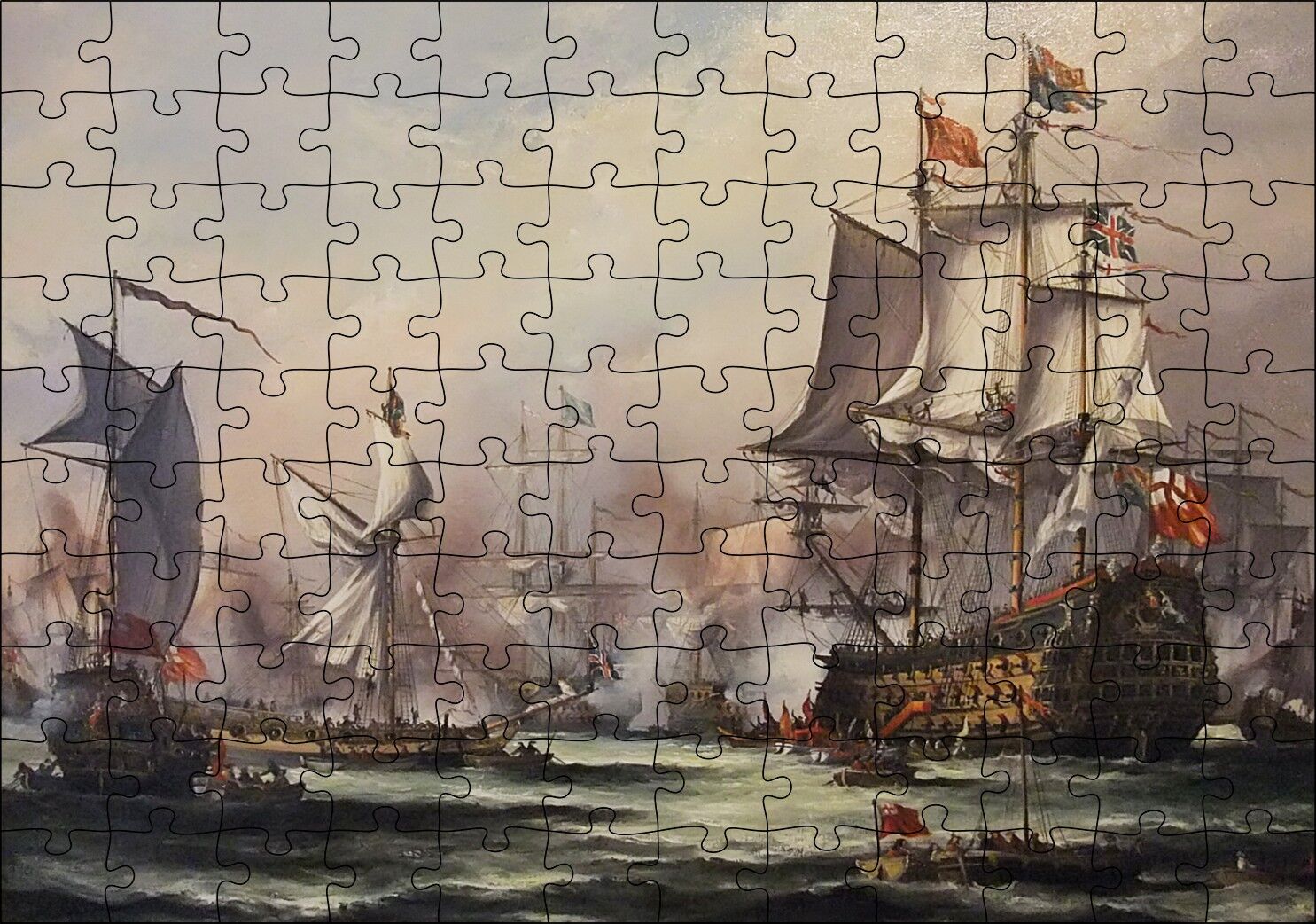 Haçlı Donanması Gemileri Puzzle Yapboz MDF Ahşap 120 Parça 24 cm X 34 cm
