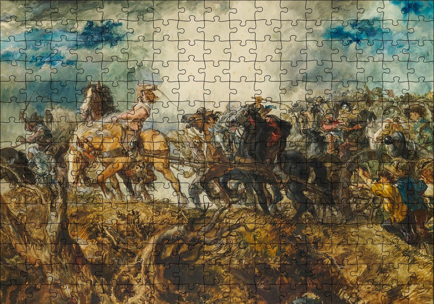 Atlı Savaşçılar Puzzle Yapboz MDF Ahşap 255 Parça 34 cm X 49 cm