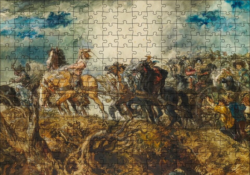 Atlı Savaşçılar Puzzle Yapboz MDF Ahşap 255 Parça 34 cm X 49 cm