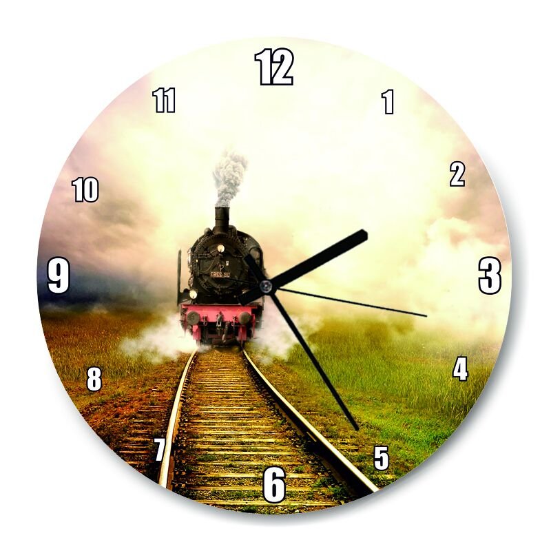 Tirenyolu ve Buharlı Tiren  Mdf Ahşap Duvar Saati