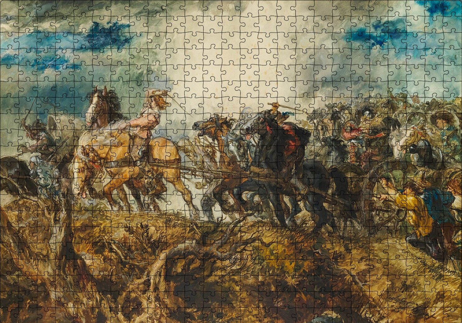 Atlı Savaşçılar Puzzle Yapboz MDF Ahşap 500 Parça 49 cm X 68 cm