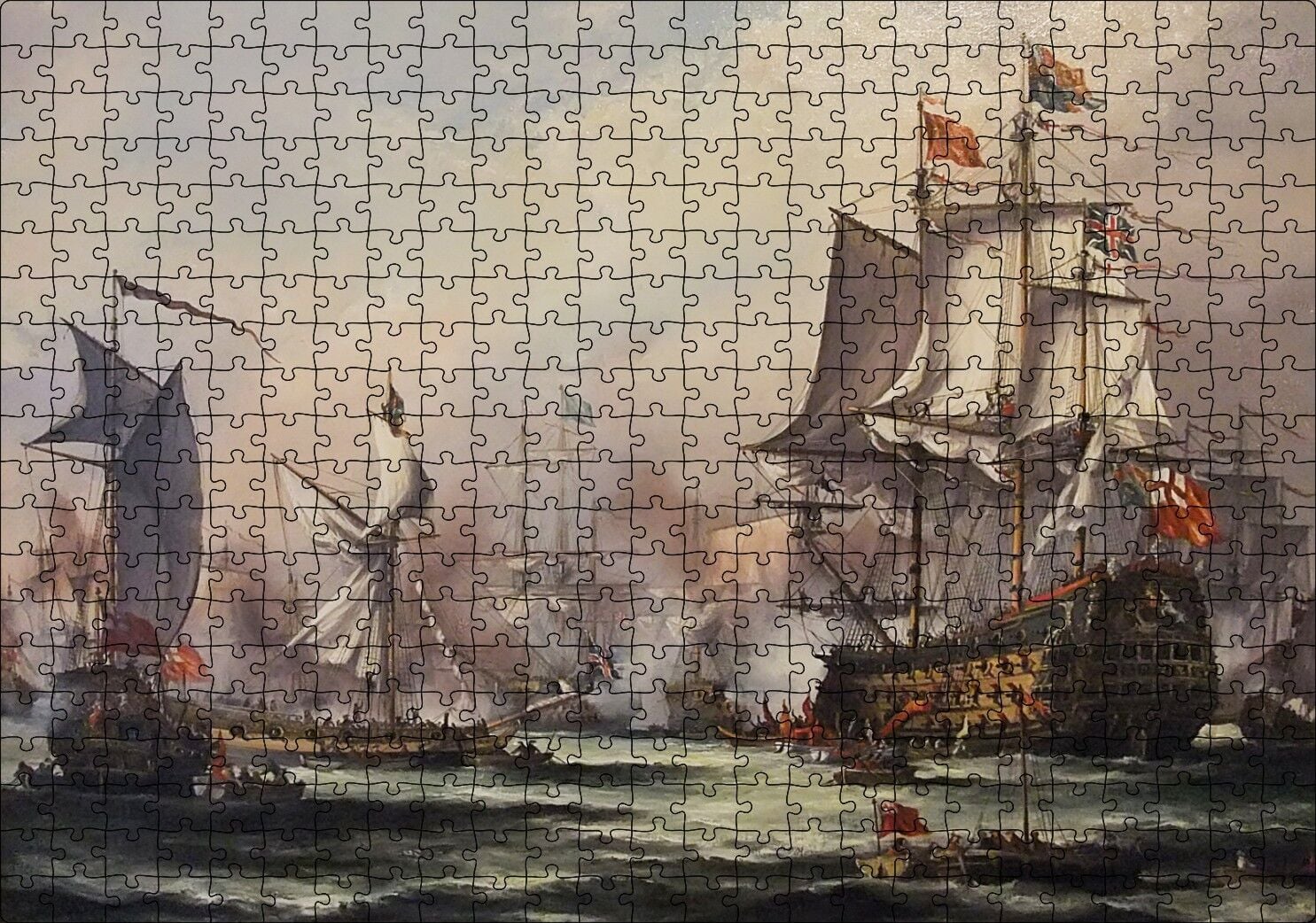 Haçlı Donanması Gemileri Puzzle Yapboz MDF Ahşap 500 Parça 49 cm X 68 cm