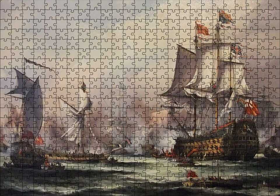 Haçlı Donanması Gemileri Puzzle Yapboz MDF Ahşap 500 Parça 49 cm X 68 cm