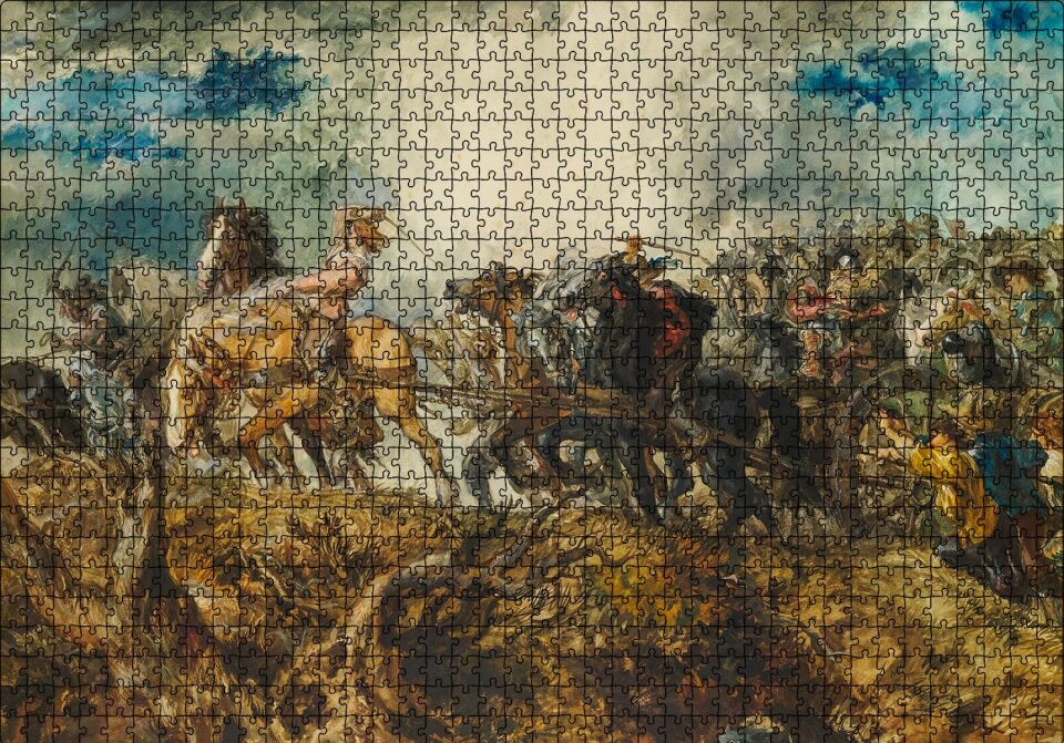Atlı Savaşçılar Puzzle Yapboz MDF Ahşap 1000 Parça 49 cm X 68 cm