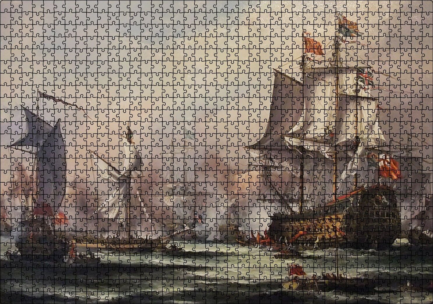 Haçlı Donanması Gemileri Puzzle Yapboz MDF Ahşap 1000 Parça 49 cm X 68 cm