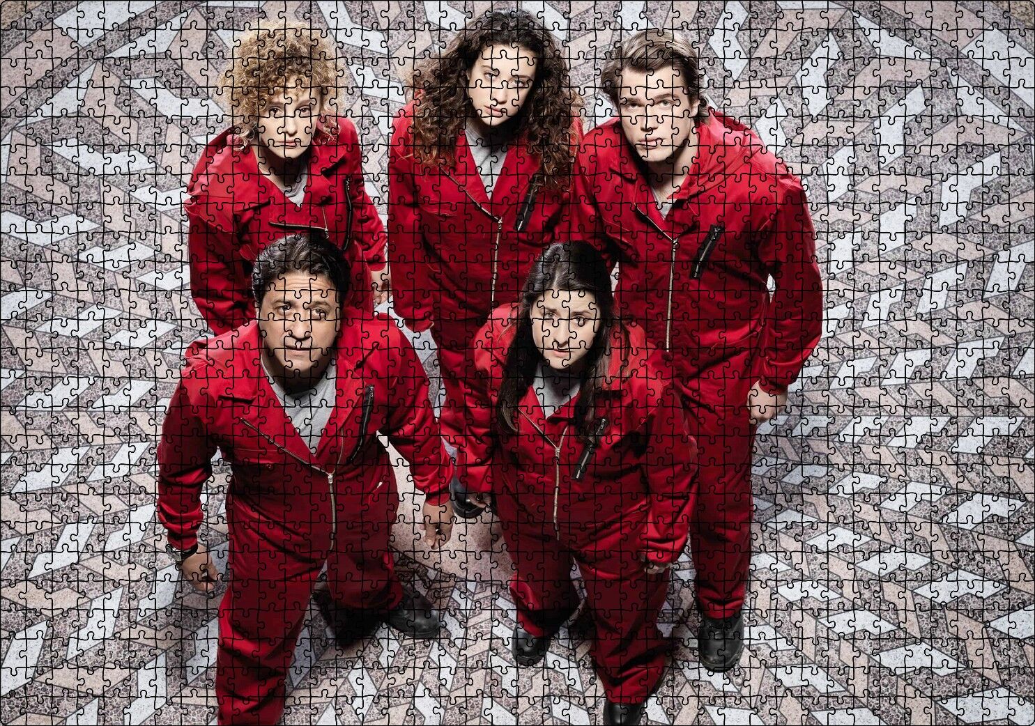 La Casa De Papel Rehineler Yukarıdan Görünüş Puzzle Yapboz MDF Ahşap 1000 Parça 49 cm X 68 cm