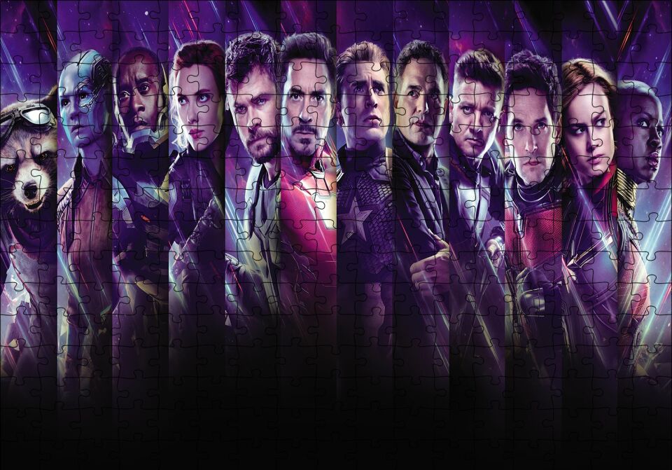 Avengers Kesit Full Kadro Görsel Puzzle Yapboz MDF Ahşap 255 Parça 34 cm X 49 cm