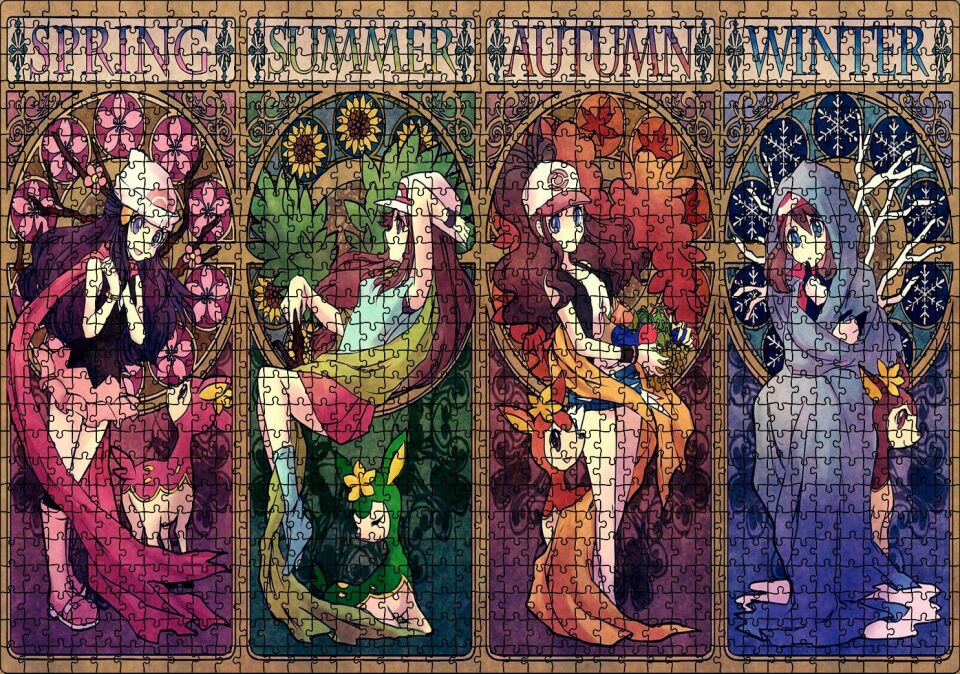 Ve Kadın Çiçek Görselleri Puzzle Yapboz MDF Ahşap 1000 Parça 49 cm X 68 cm