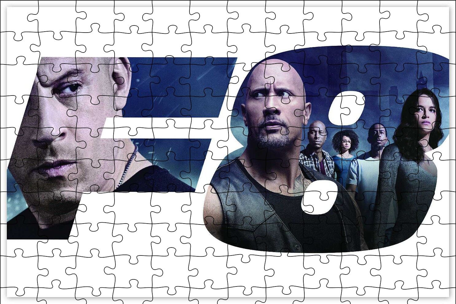 Hızlı ve Öfkeli 8 Tüm Kahramanlar Puzzle Yapboz MDF Ahşap