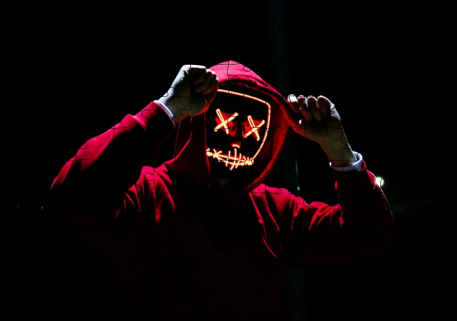 Dark Mask Görseli Puzzle Yapboz MDF Ahşap