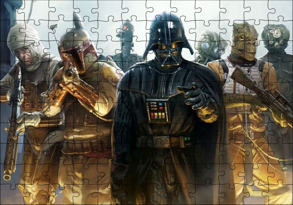 Darth Vader ve Ödül Avcıları Puzzle Yapboz MDF Ahşap