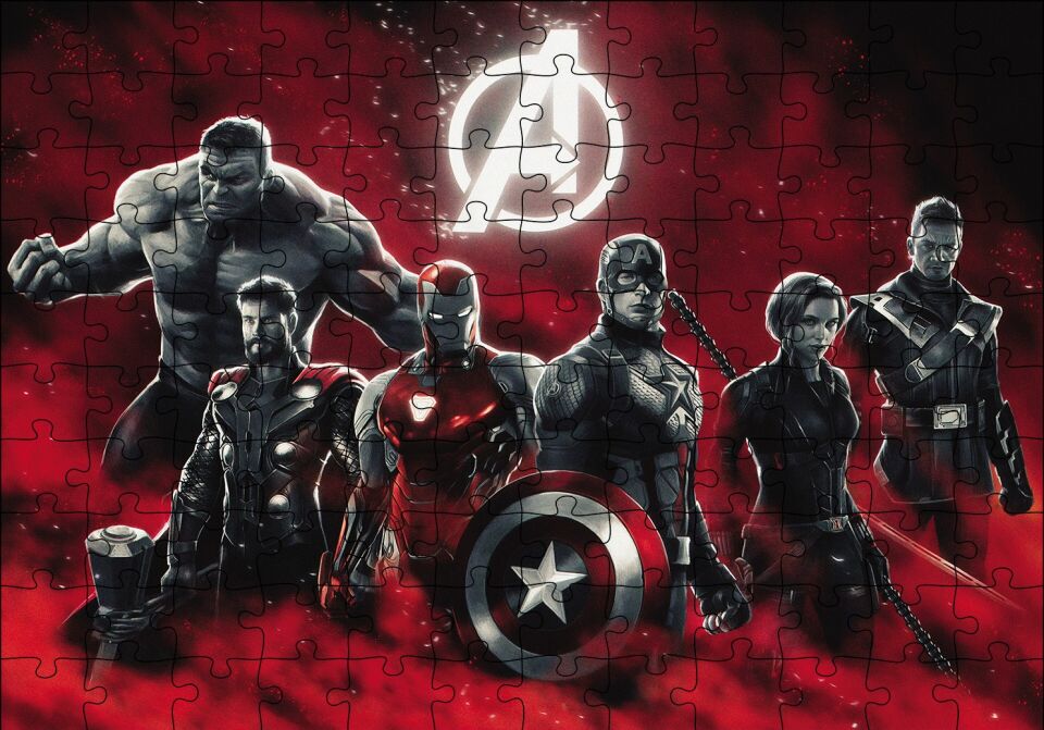 Avengers Superheroes Captain America Kahramanlar Puzzle Yapboz MDF Ahşap 120 Parça 24 cm X 34 cm