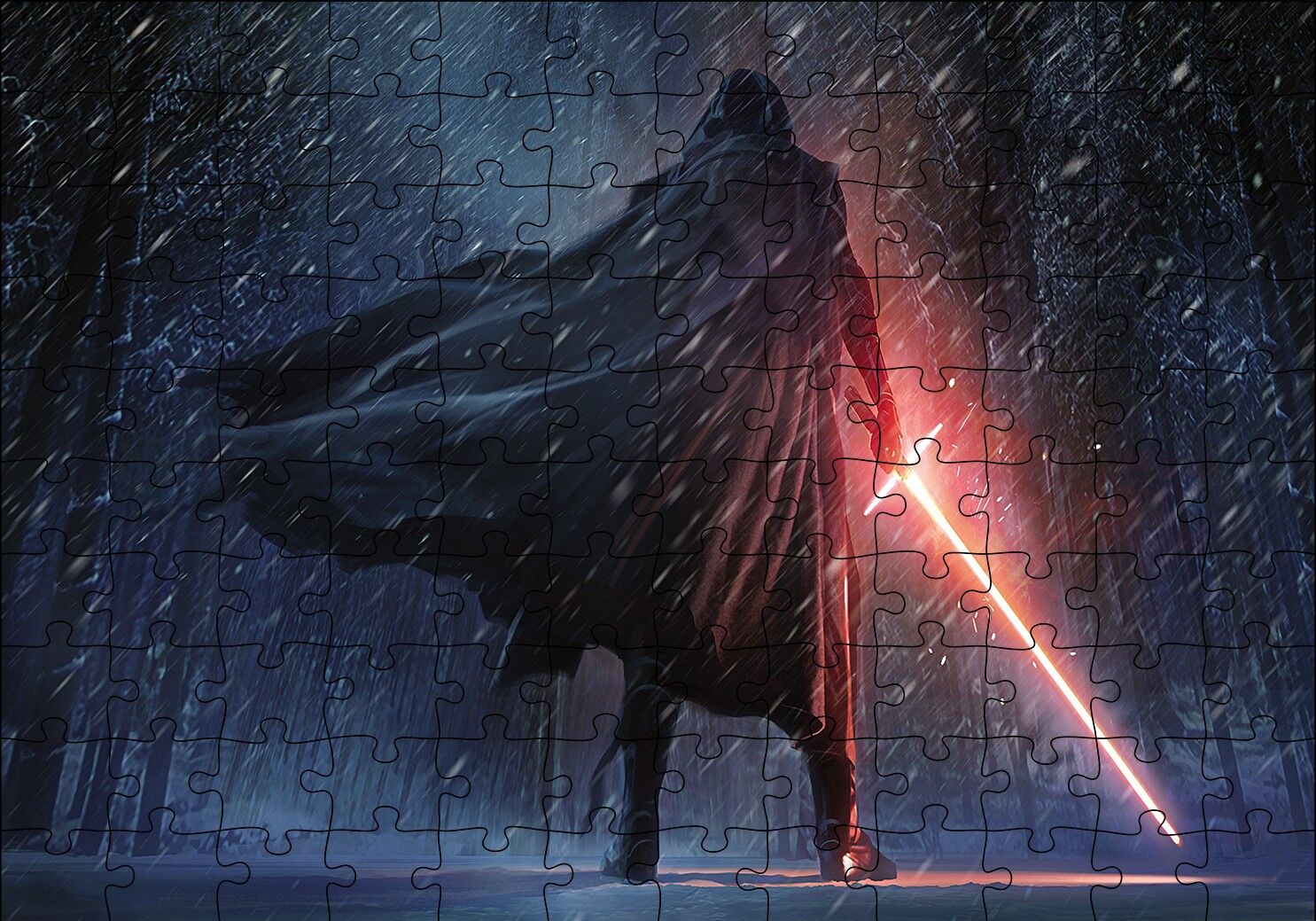 Kylo Ren Karlar Yağışı Görseli Puzzle Yapboz MDF Ahşap
