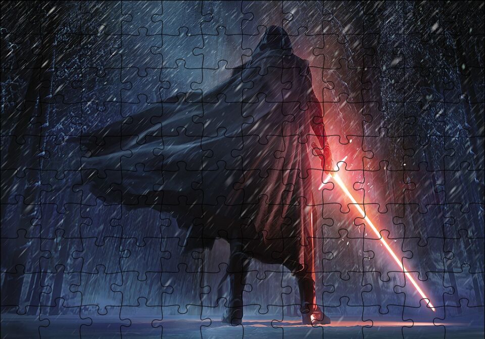 Kylo Ren Karlar Yağışı Görseli Puzzle Yapboz MDF Ahşap