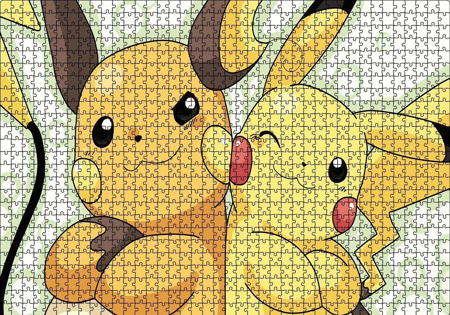 Pikachu and Raichu Puzzle Yapboz MDF Ahşap 1000 Parça 49 cm X 68 cm