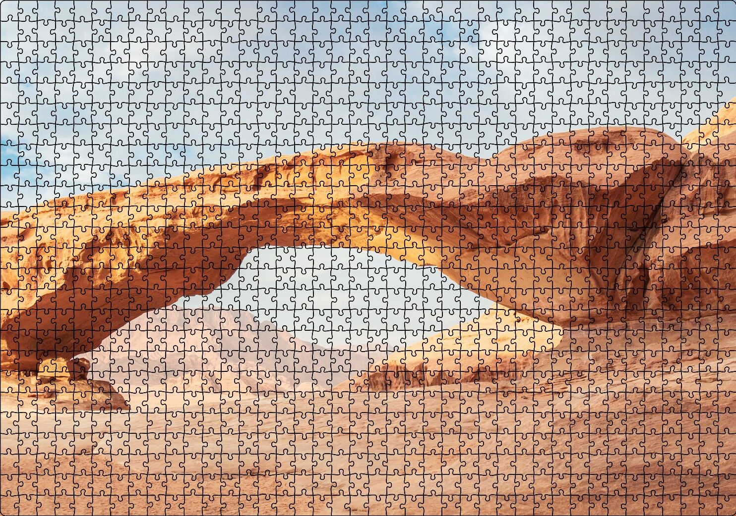 Çölde Kayaların Oluşturduğu Doğal Geçit Puzzle Yapboz MDF Ahşap 1000 Parça 49 cm X 68 cm