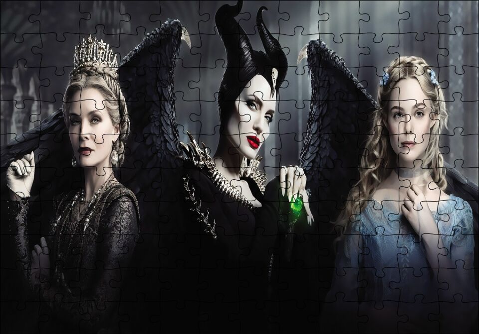 Maleficent Kadınları Görseli Puzzle Yapboz MDF Ahşap