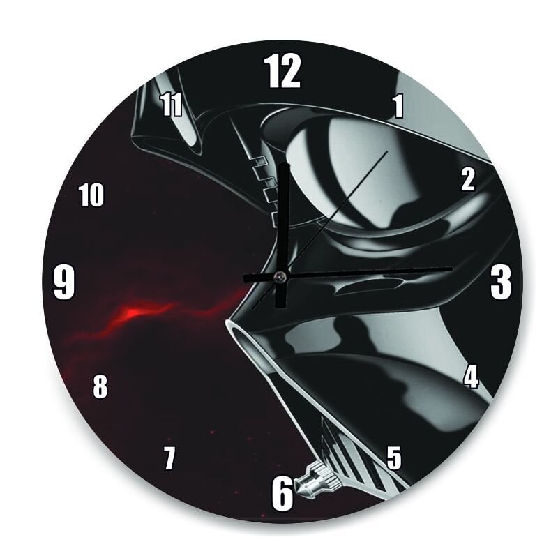 Star Wars Siyah Kask  Mdf Ahşap Duvar Saati
