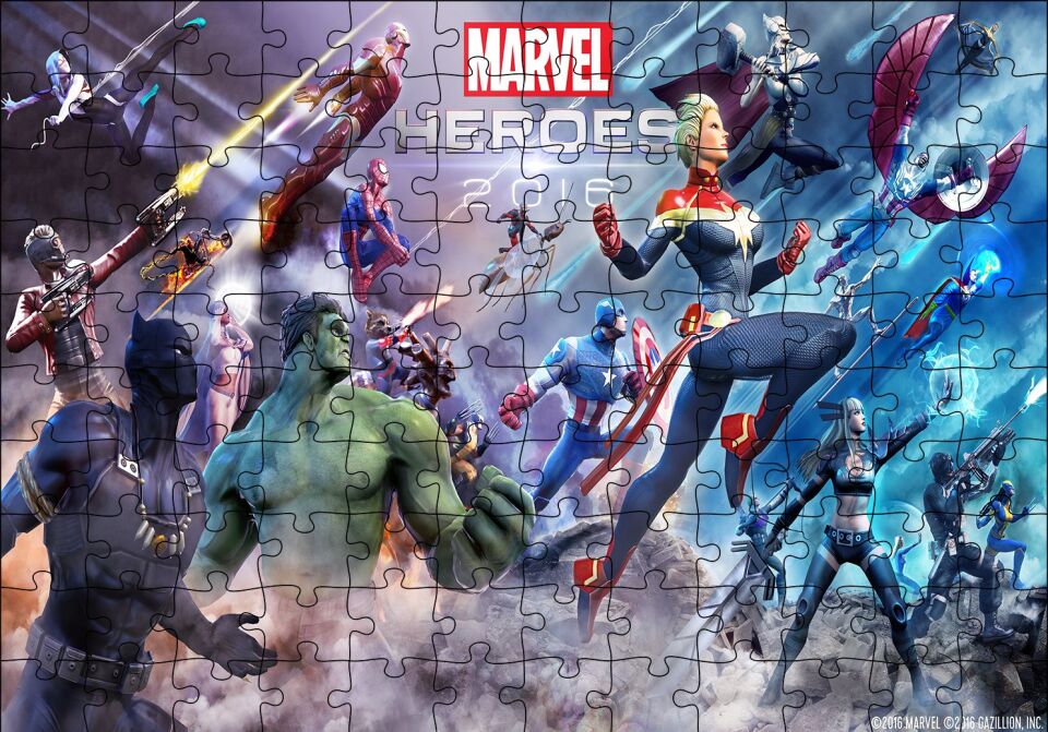 Marvel Kahramanları Puzzle Yapboz MDF Ahşap
