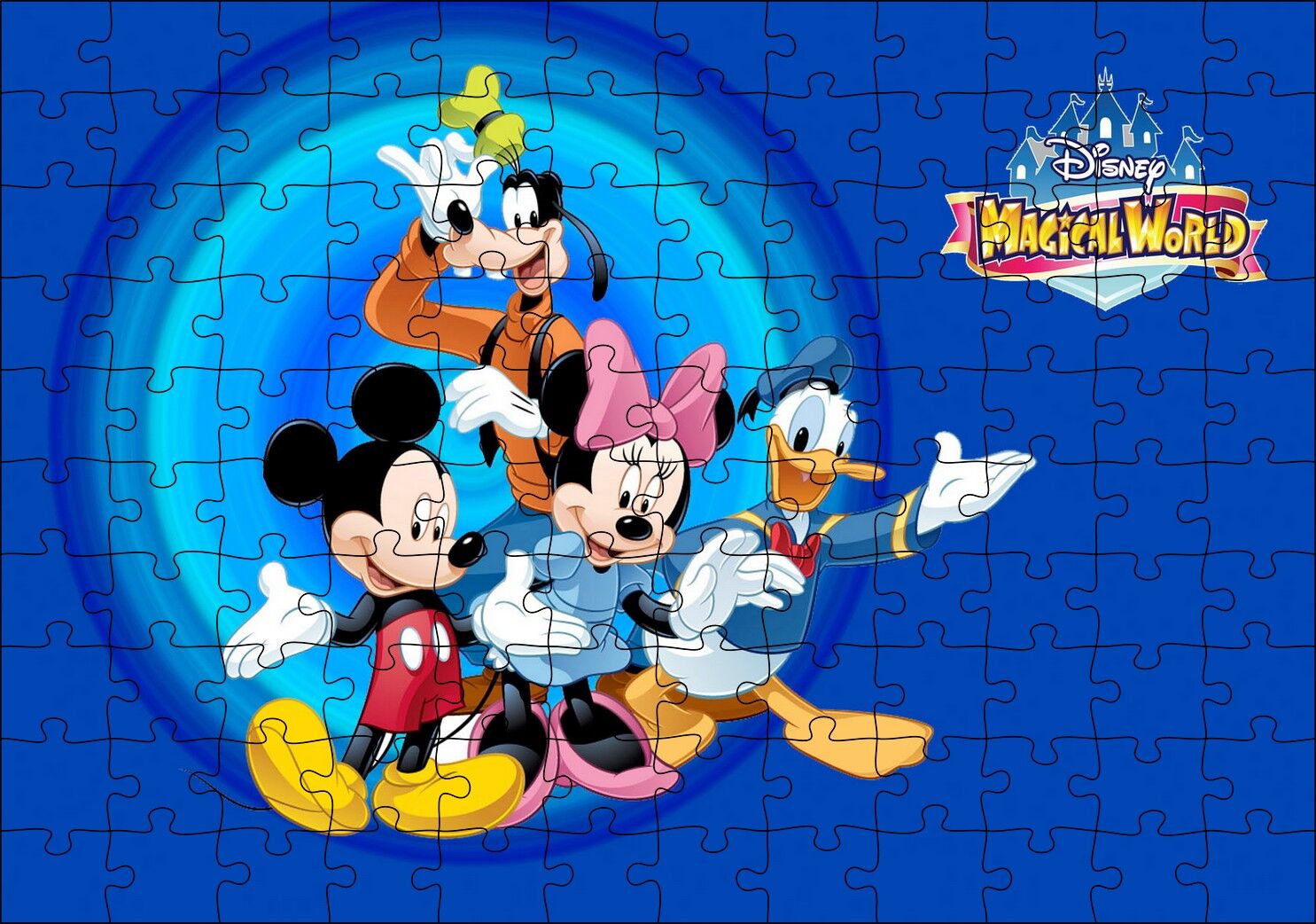 Disney Büyülü Dünya Mickey Mouse Çizgi Film Puzzle Yapboz MDF Ahşap