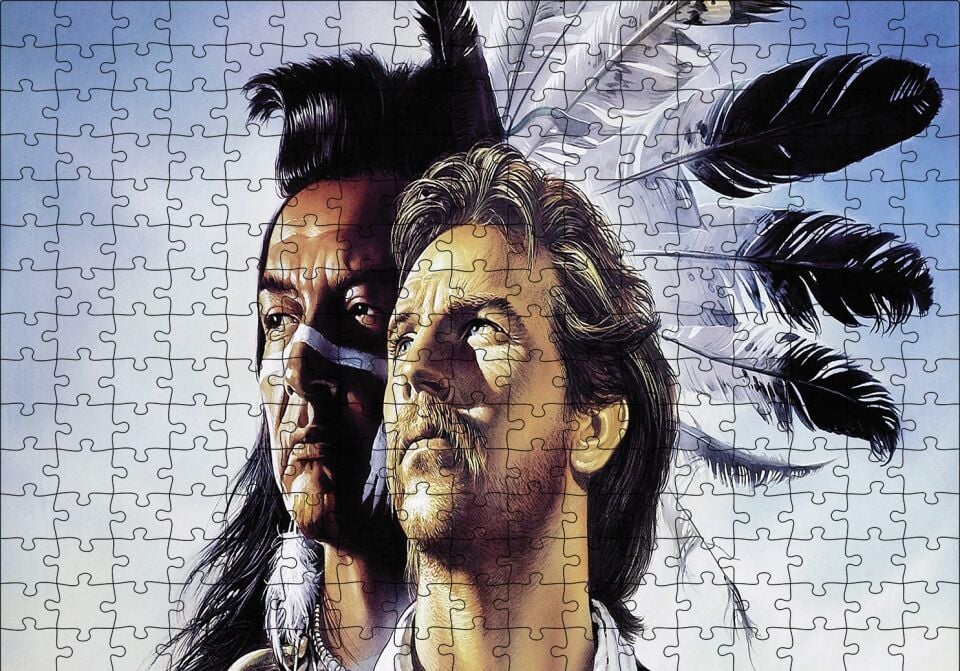 Dances with the Wolves Puzzle Yapboz MDF Ahşap 255 Parça 34 cm X 49 cm