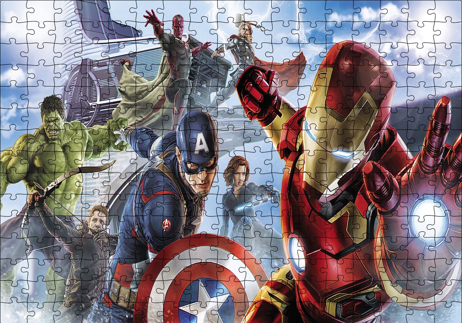 Avengers Captain America Tam Kadro Puzzle Yapboz MDF Ahşap 255 Parça 34 cm X 49 cm