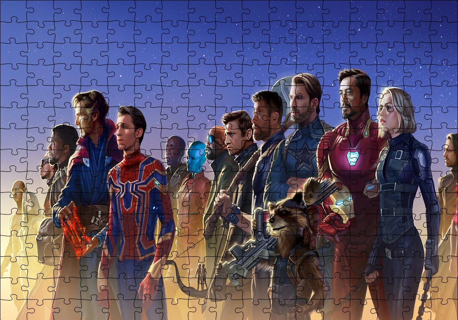 Avengers Tüm Kahramanlar Puzzle Yapboz MDF Ahşap 255 Parça 34 cm X 49 cm