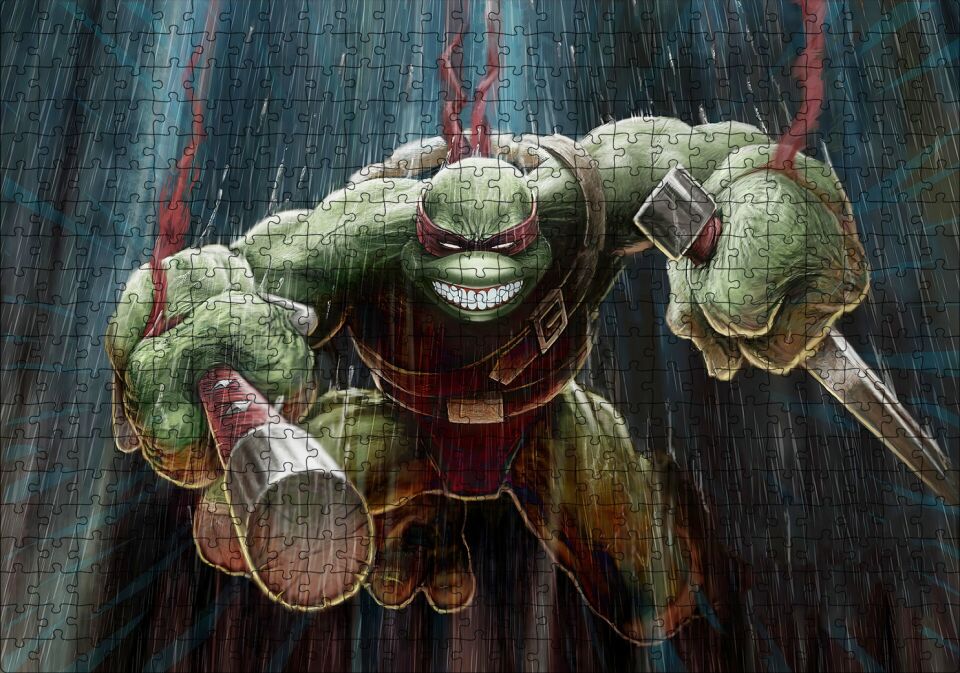 Ninja Kaplumbağa Raphael Görsel Puzzle Yapboz MDF Ahşap 500 Parça 49 cm X 68 cm