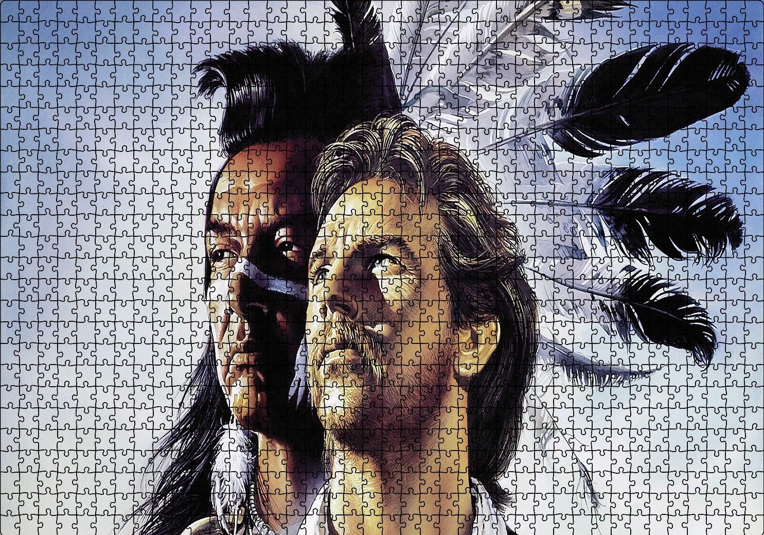 Dances with the Wolves Puzzle Yapboz MDF Ahşap 1000 Parça 49 cm X 68 cm
