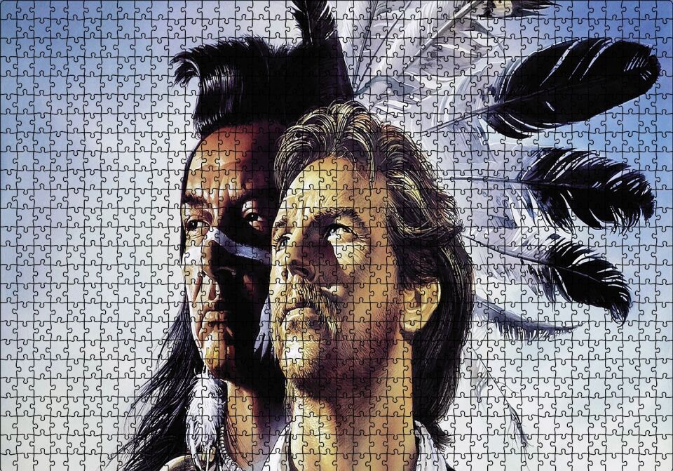 Dances with the Wolves Puzzle Yapboz MDF Ahşap 1000 Parça 49 cm X 68 cm