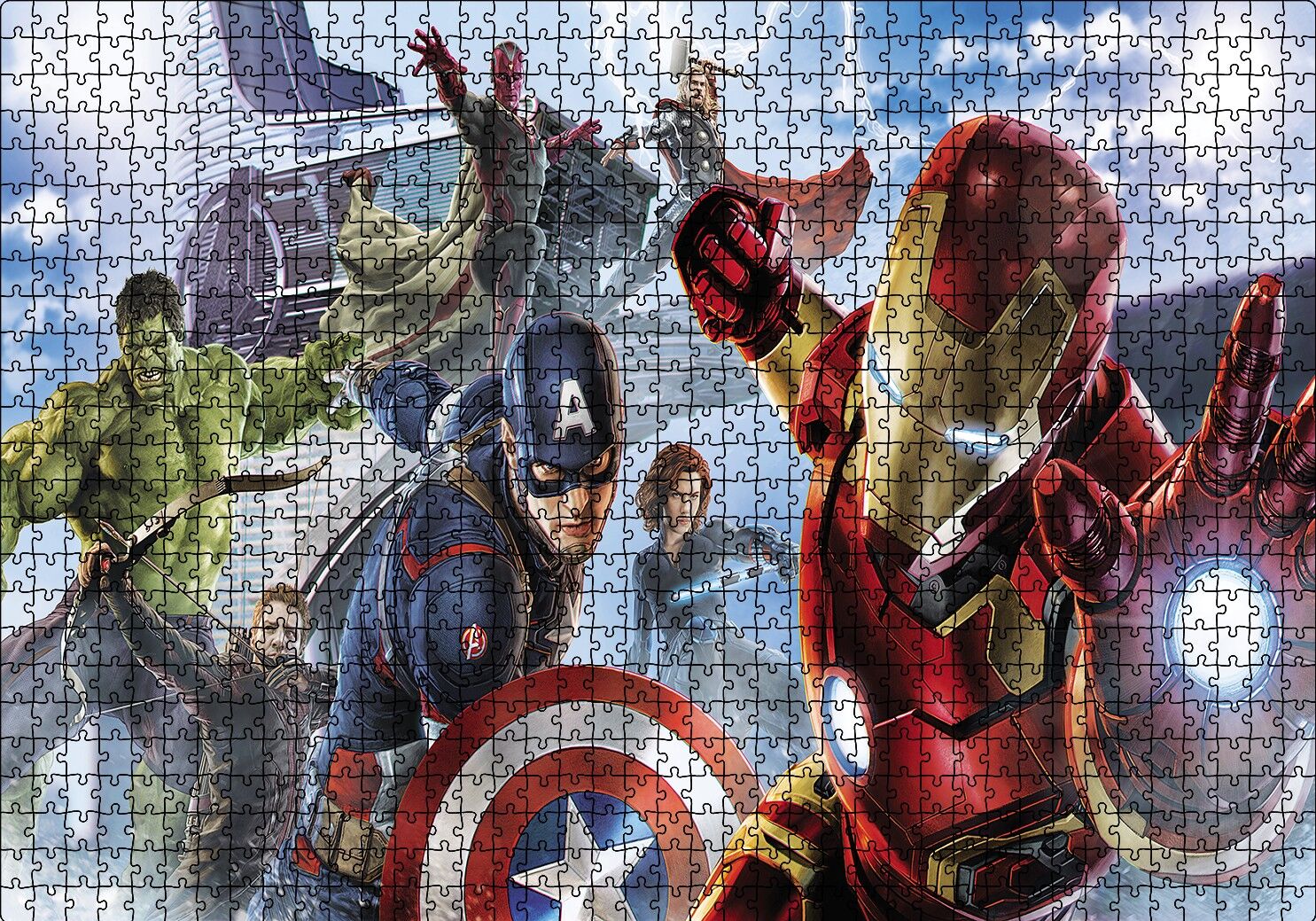 Avengers Captain America Tam Kadro Puzzle Yapboz MDF Ahşap 1000 Parça 49 cm X 68 cm