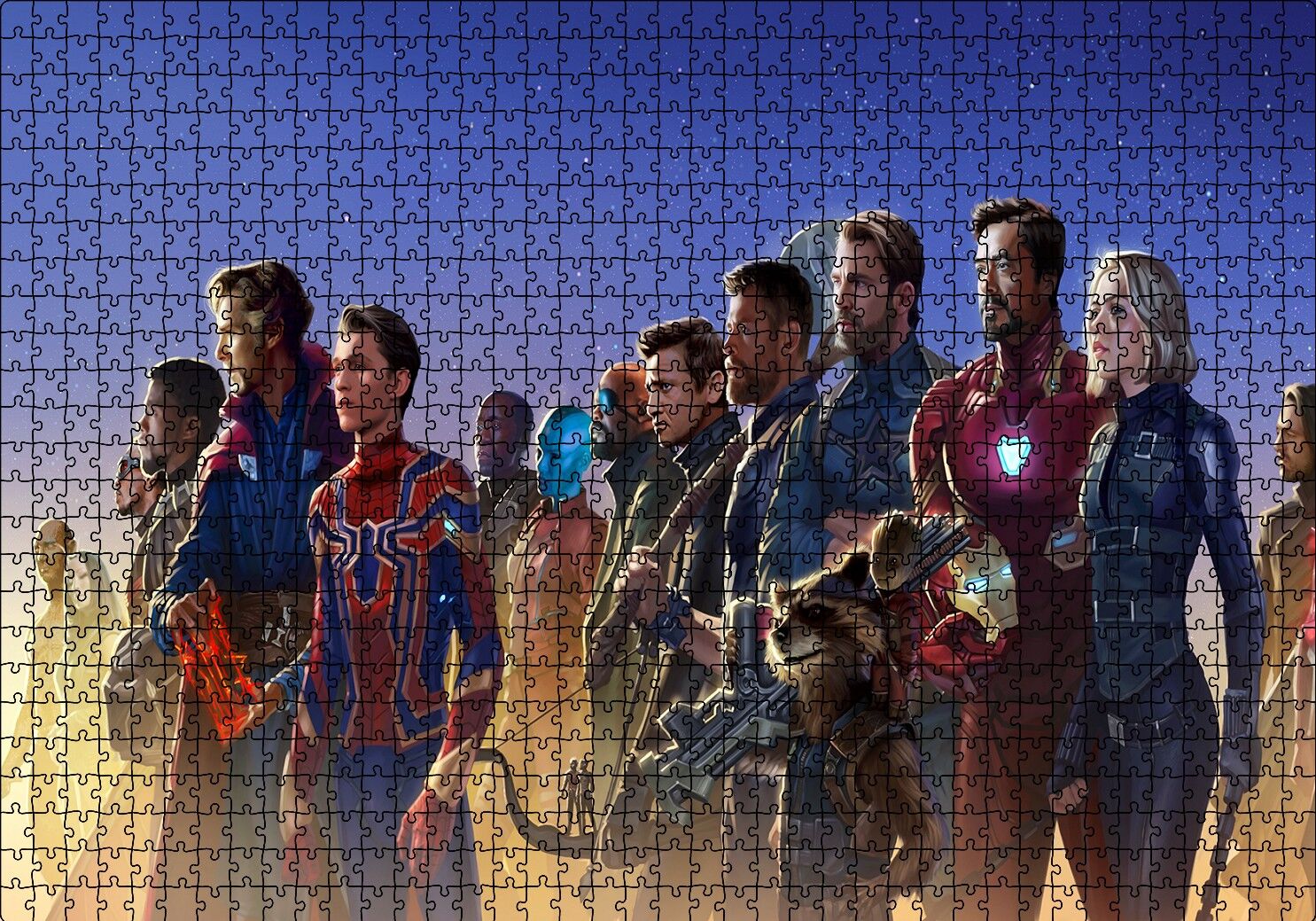 Avengers Tüm Kahramanlar Puzzle Yapboz MDF Ahşap 1000 Parça 49 cm X 68 cm