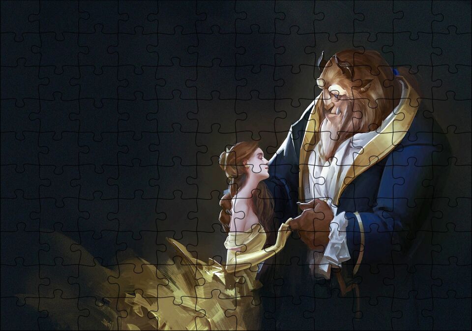 Güzel Ve Çirkin Dans Puzzle Yapboz MDF Ahşap