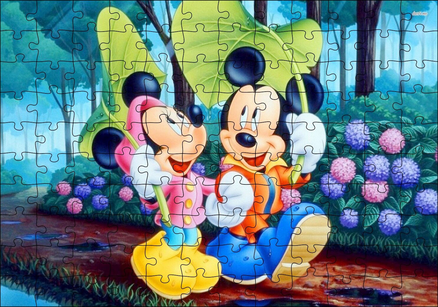 Disney Mickey Mouse Minnie Mouse Puzzle Yapboz MDF Ahşap