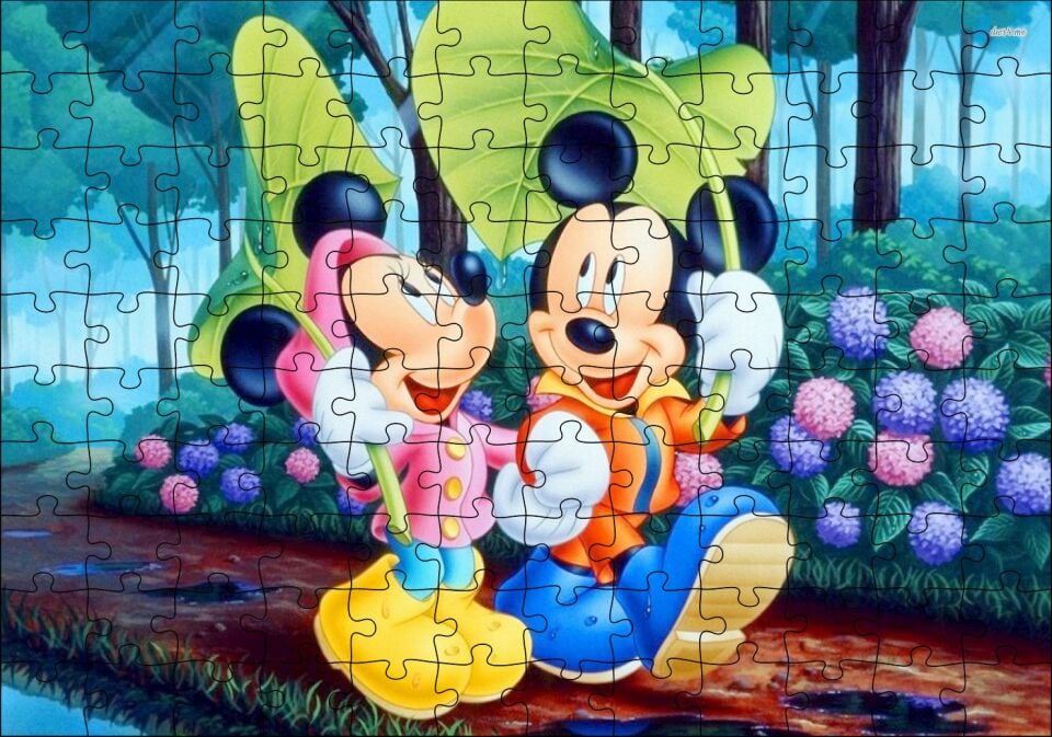 Disney Mickey Mouse Minnie Mouse Puzzle Yapboz MDF Ahşap