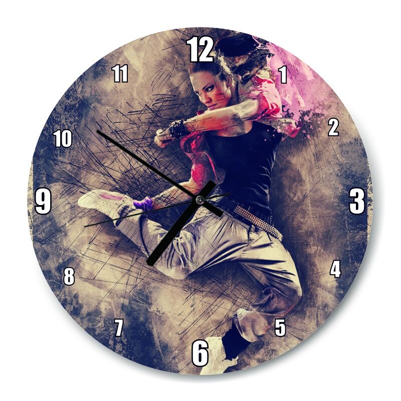 Uzakdoğulu  Dövüşçü Kadın  Mdf Ahşap Duvar Saati