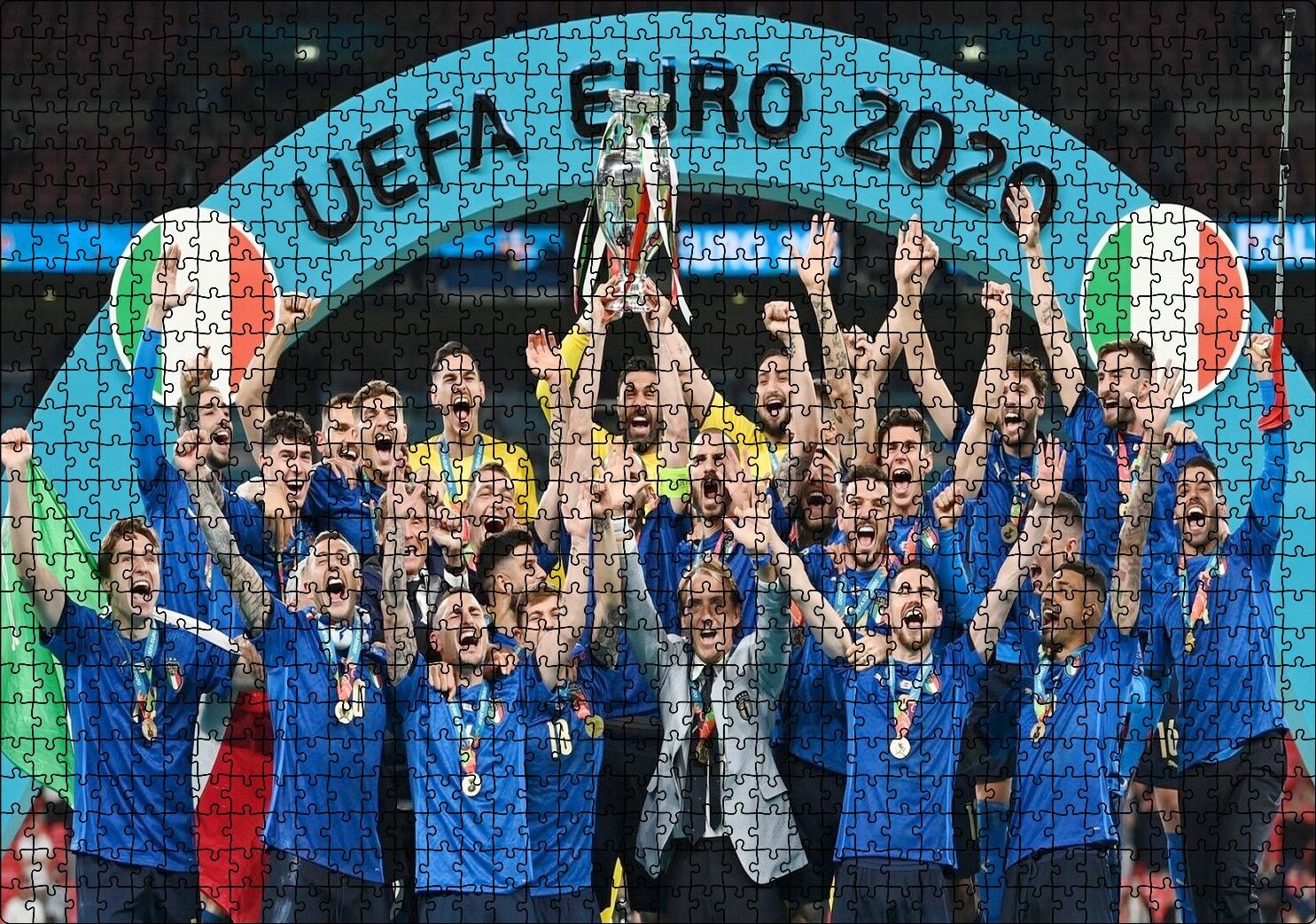 İtaly Uefa Euro 2021 Şampiyonası- Puzzle Yapboz MDF Ahşap 1000 Parça 49 cm X 68 cm