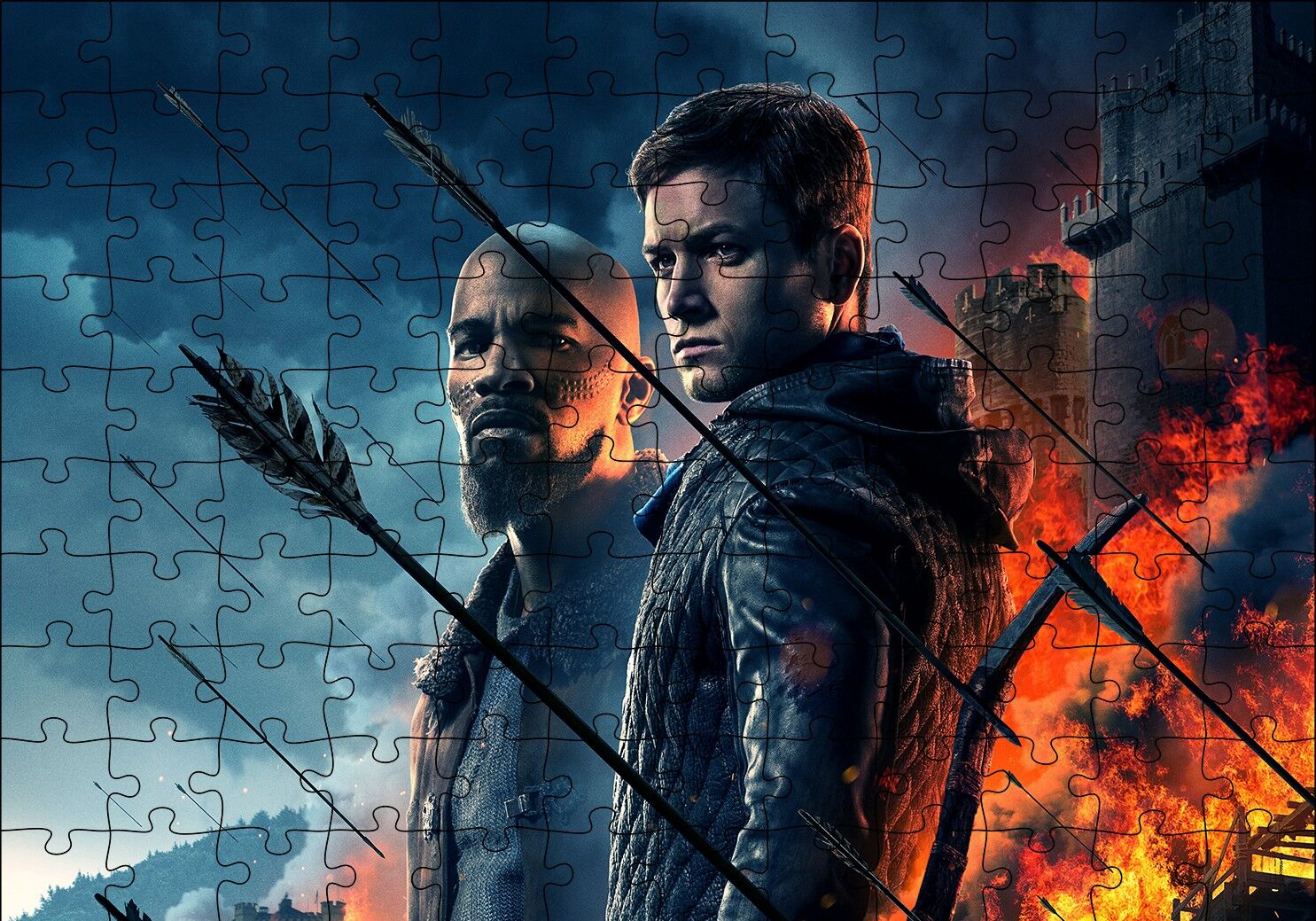 Robin Hood Taron Eggerton Jamie Fox Puzzle Yapboz MDF Ahşap
