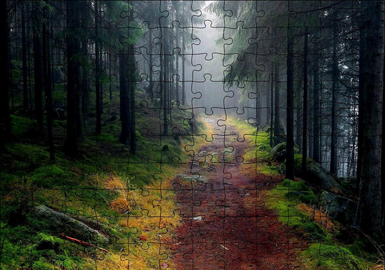 Sisli Ormandaki Patika Puzzle Yapboz MDF Ahşap 120 Parça 24 cm X 34 cm